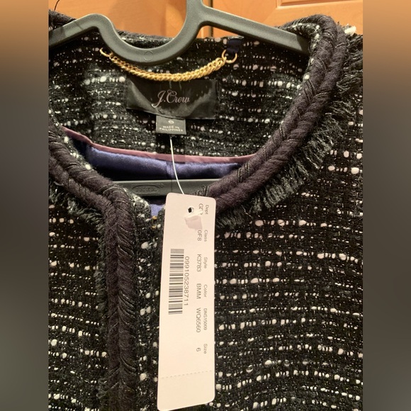 BNWT J.Crew Black tweed coat sz 6US - Picture 3 of 5